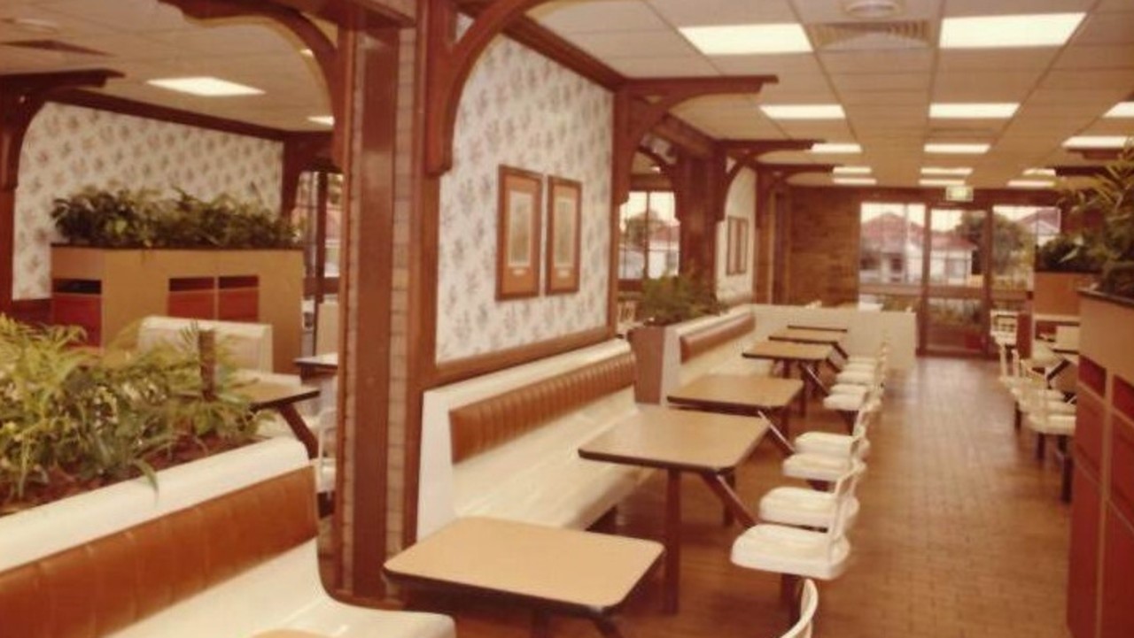 1970s interior of McDonald's first Australian restaurant in Yagoona, Sydney